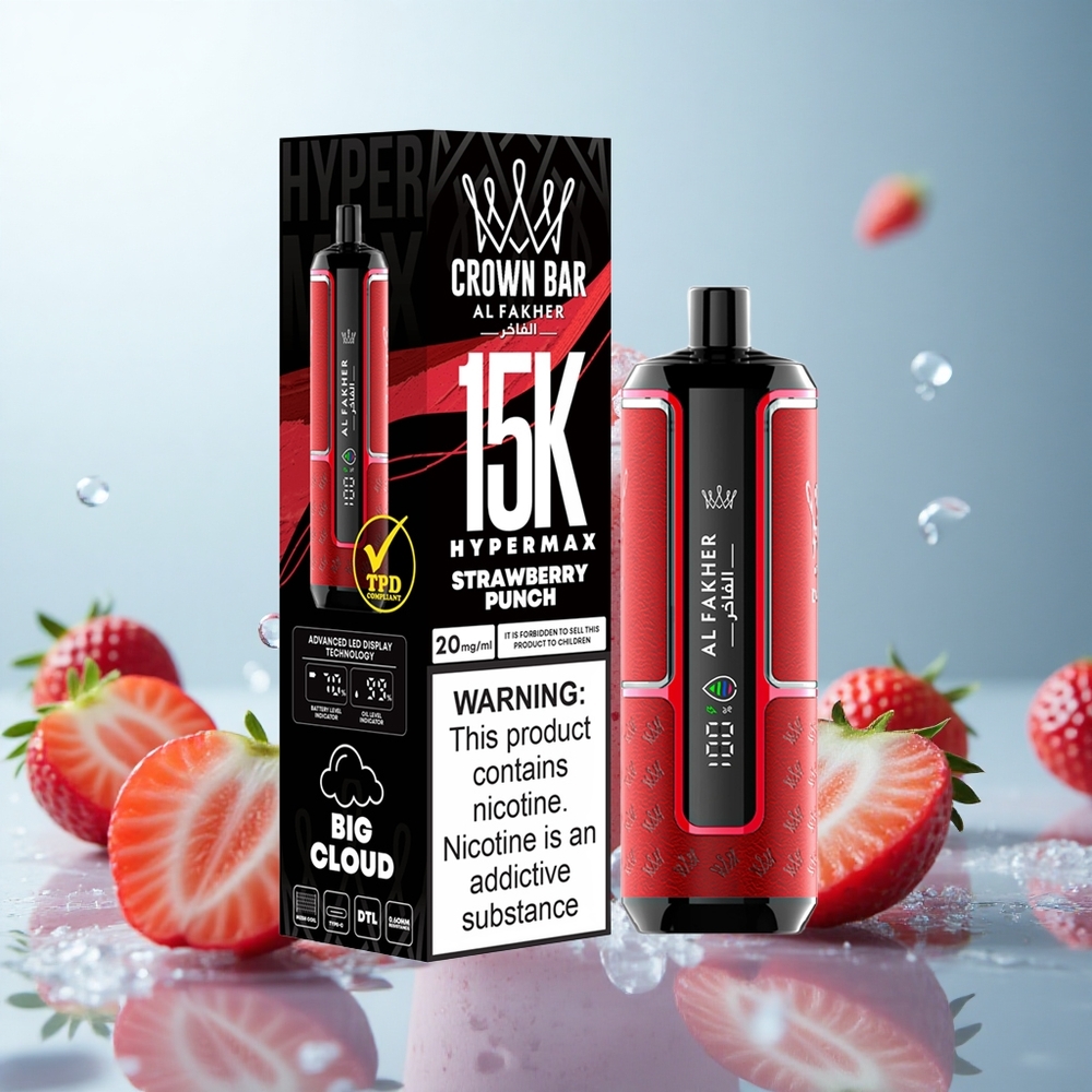 Al Fakher Crown Bar 15K Hypermax Erdbeer-Punch Kompakt 22ml