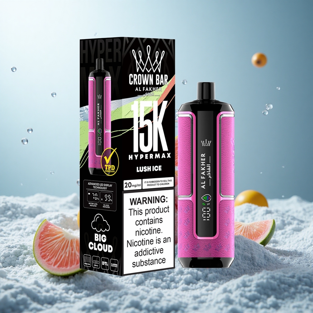 Al Fakher Crown Bar 15K Hypermax Frische Eis Kompakt Leicht