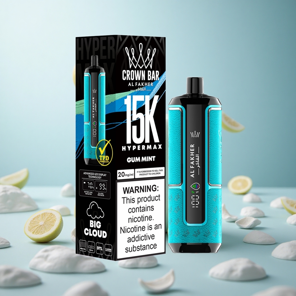 Al Fakher Crown Bar 15K Hypermax Gumminze Kompakt Leicht