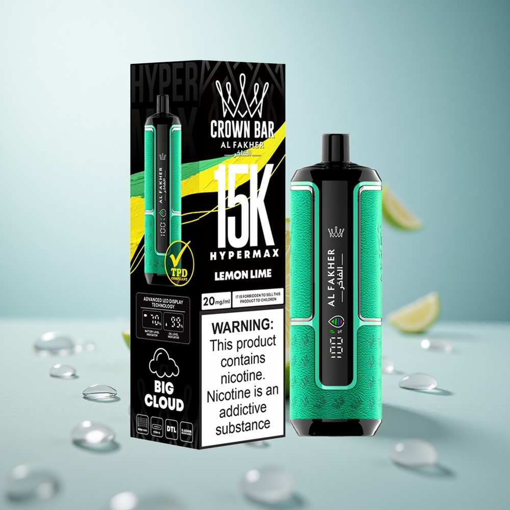 Al Fakher Crown Bar 15K Hypermax Zitronenlimette 22ml 600mAh Typ-C