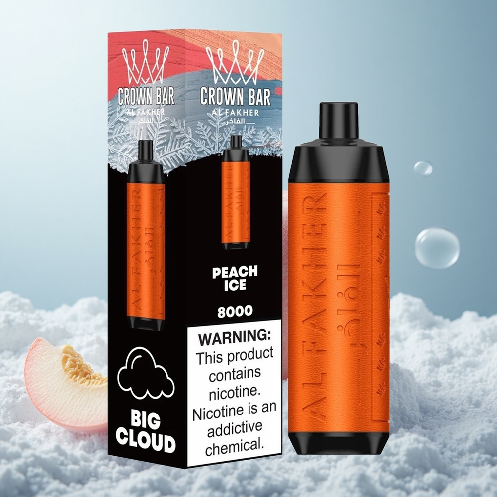 Al Fakher Crown Bar 8000 Crystal Pfirsich-Eis Kristall 600mAh Type-C