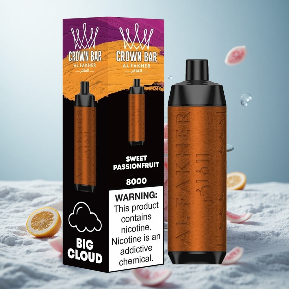 Al Fakher Crown Bar 8000 Crystal Süße Passionsfrucht mit 18ml Flüssigkeit und 600mAh Akku