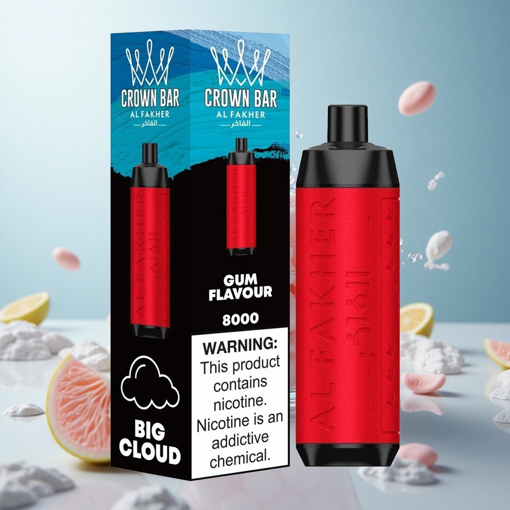 Al Fakher Crown Bar 8000 Crystal Wegwerf-Vape mit 18ml E-Liquid und 06 Ohm Widerstand