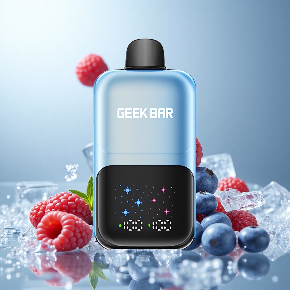 GEEK BAR 2GO 20ml 50000 Blaubeere Himbeer Eis mit interaktivem Großbildschirm und Dual-Tank-Technologie