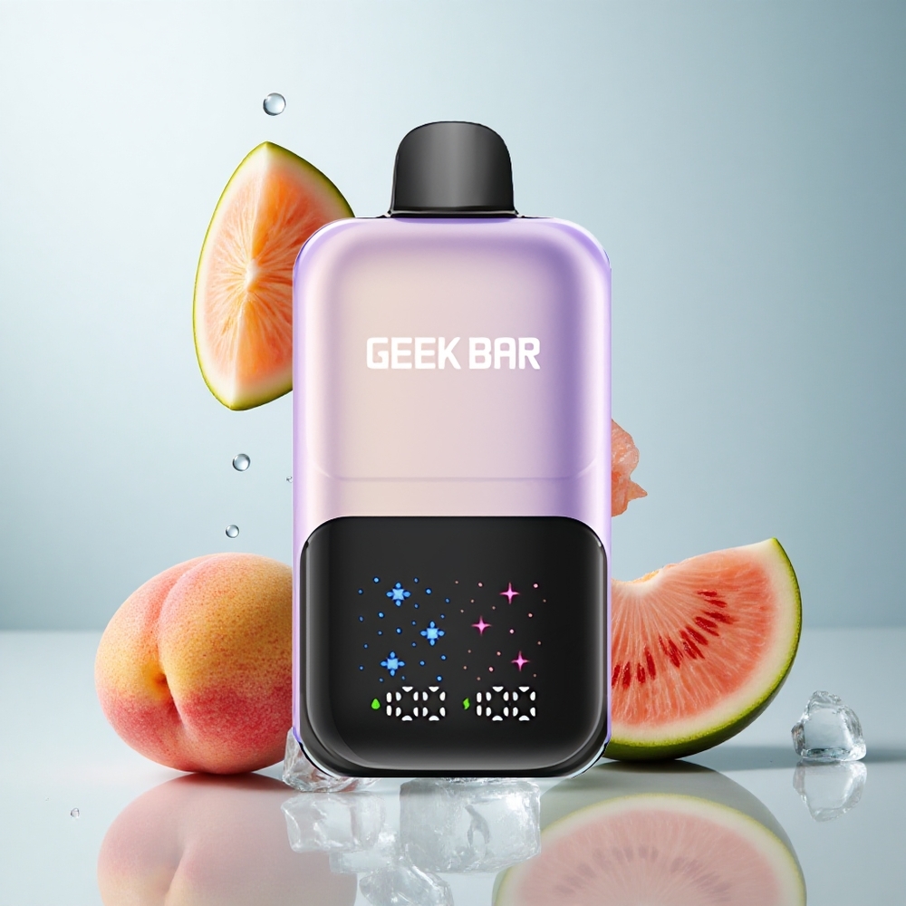 GEEK BAR 2GO 20ml 50000 Pfirsich-Mango-Wassermelone-Eis mit Dual-Tank und einstellbarer Kühlung
