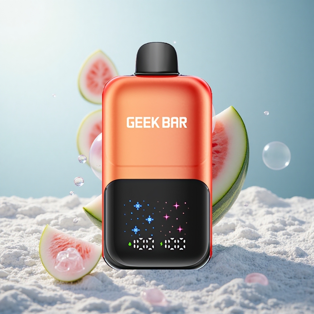 GEEK BAR 2GO 20ml 50000 Wassermelonen-Kaugummi-Eis mit interaktivem Großbildschirm und 3-stufig einstellbaren Aromen/Kühle