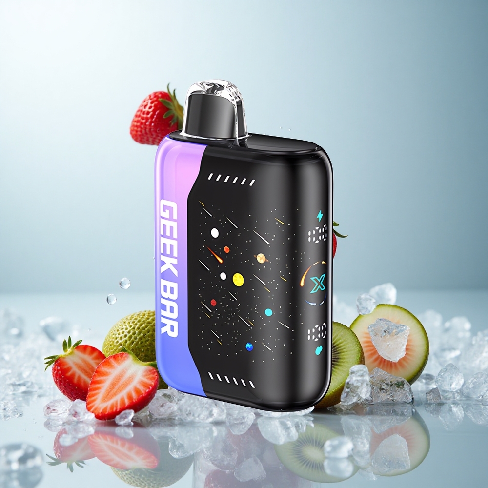 GEEK BAR Pulse X 42K Puffs Meteor Edition Erdbeer-Kiwi-Eis mit Dual-Mesh-Coil und einstellbarem Luftstrom
