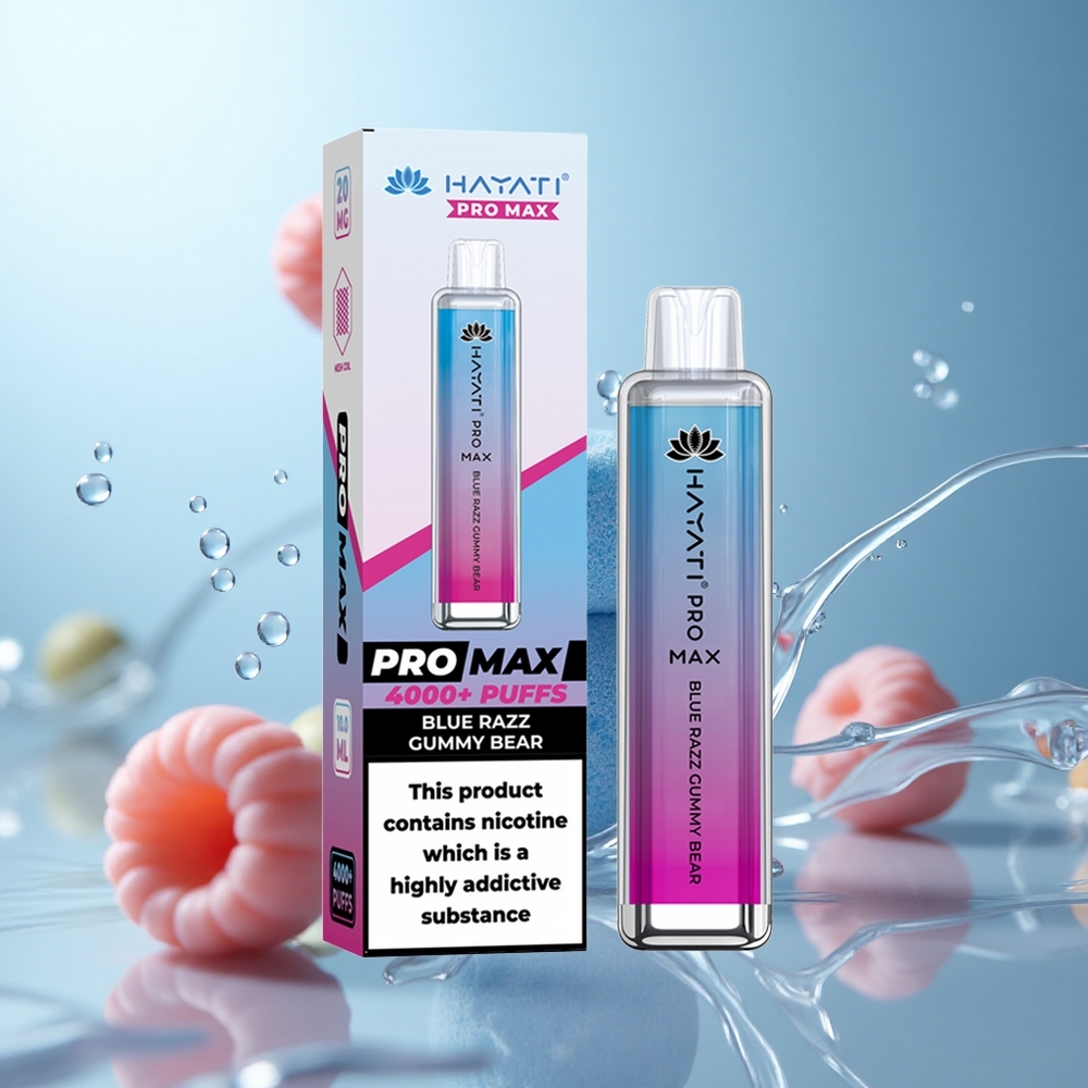 Hayati Pro Max 4000 Blaue Himbeer Gummibärchen Dual Mesh Coil Rechargebar