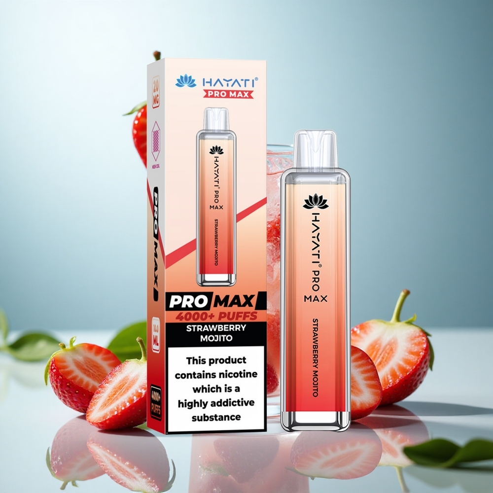 Hayati Pro Max 4000 Erdbeer Mojito Kristall Ladebar
