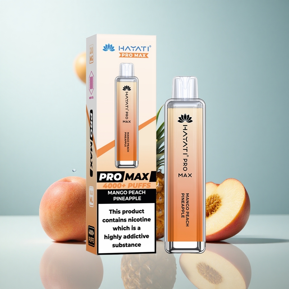 Hayati Pro Max 4000 Mango Pfirsich Ananas Dual Mesh Coil LED Licht