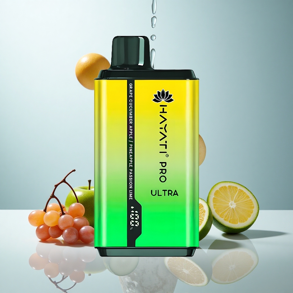 Hayati Pro Ultra 15000 Traube Gurke Apfel Ananas Leidenschaft Lim 49 Aromen 12ml