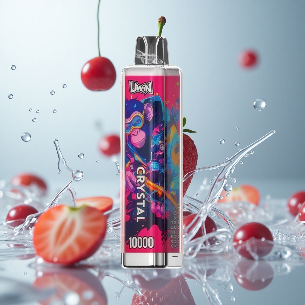 Uwin Crystal 10000 Erdbeer-Preiselbeer-Kirsche mit RGB-Licht und Typ-C-Ladung