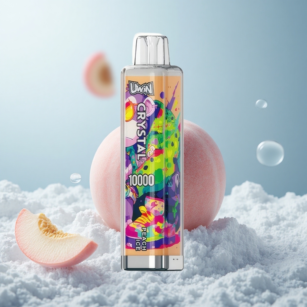 Uwin Crystal 10000 Pfirsich-Eis mit RGB-Lichtern und 08 Ohm Mesh-Coil