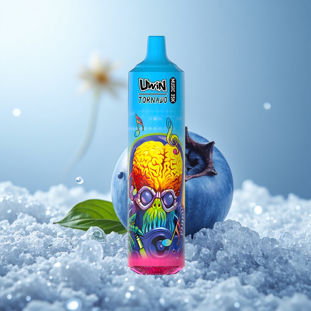 Uwin Tornado 35K Music Blaubeere Auf Eis mit 5 Nikotin und Typ-C-Ladung