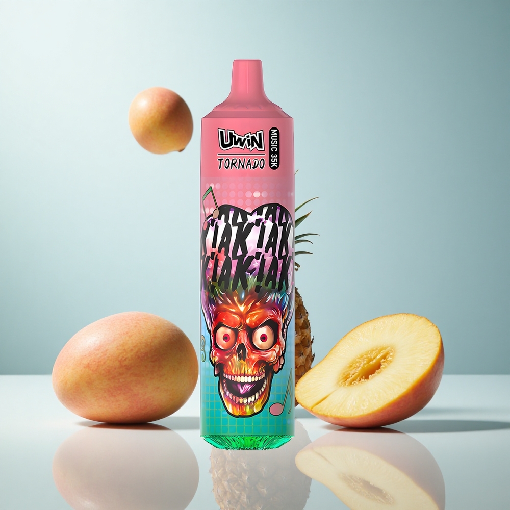 Uwin Tornado 35K Music Pfirsich-Mango-Ananas mit 600mAh und Mesh-Spule