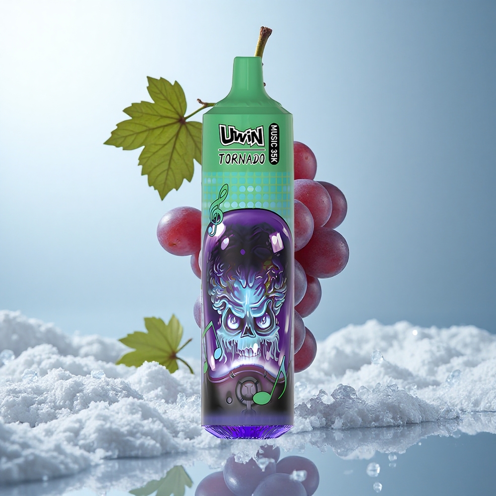 Uwin Tornado 35K Music Weintrauben-Eis mit 5 Nikotin und Typ-C-Ladung