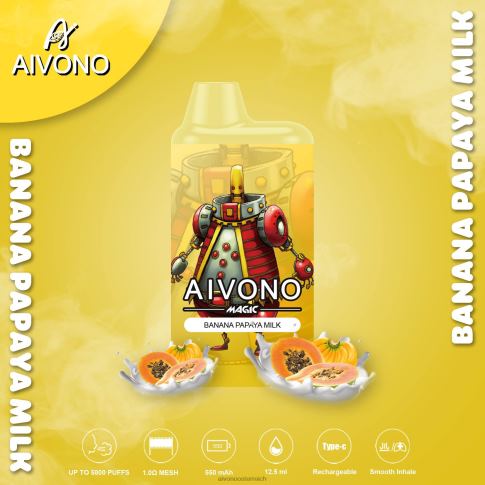 Aivono AIM MAGIC 5800 Mundbox-Zigarette Bananen-Papaya-Milch N824094 | Aivono Österreich
