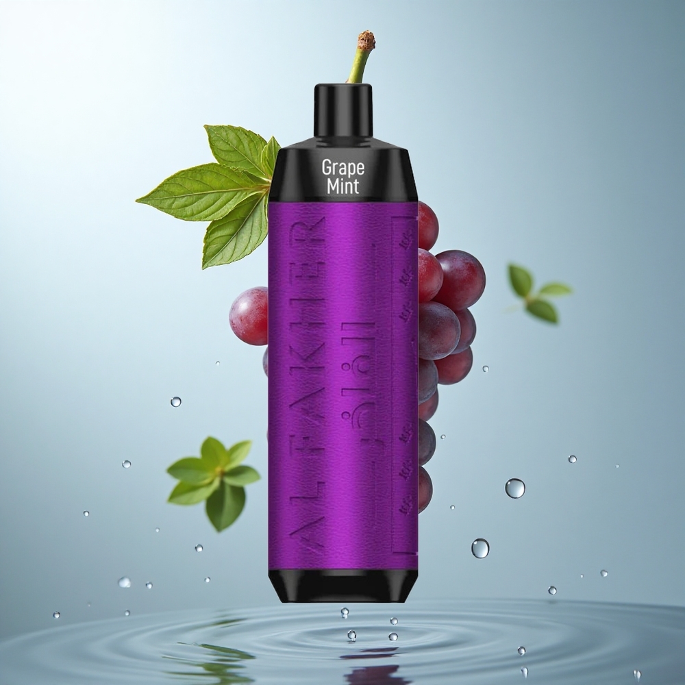 Al Fakher Crown Bar 8000 Crystal Traubenminze mit 18ml Flüssigkeit und Typ-C-Ladung
