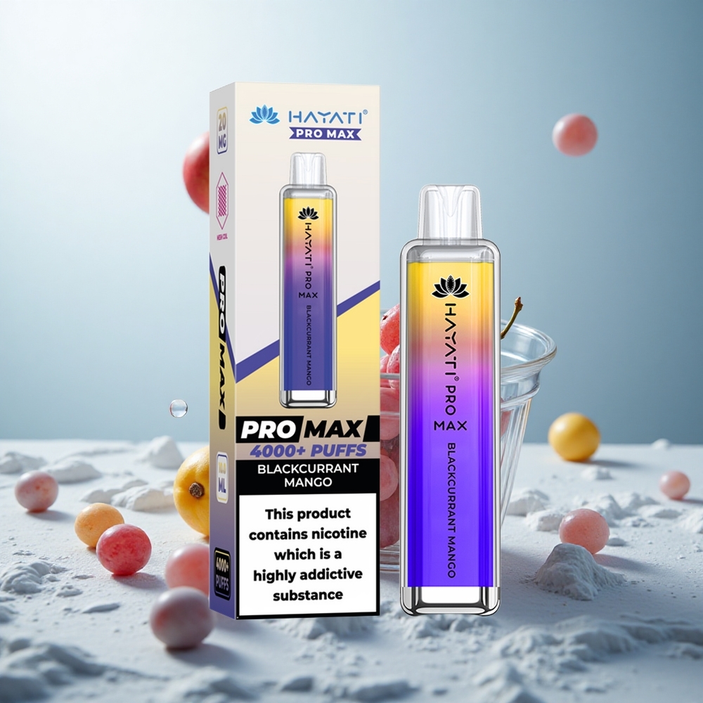 Hayati Pro Max 4000 Schwarze Johannisbeere Mango Dual Mesh Coil Rechargebar