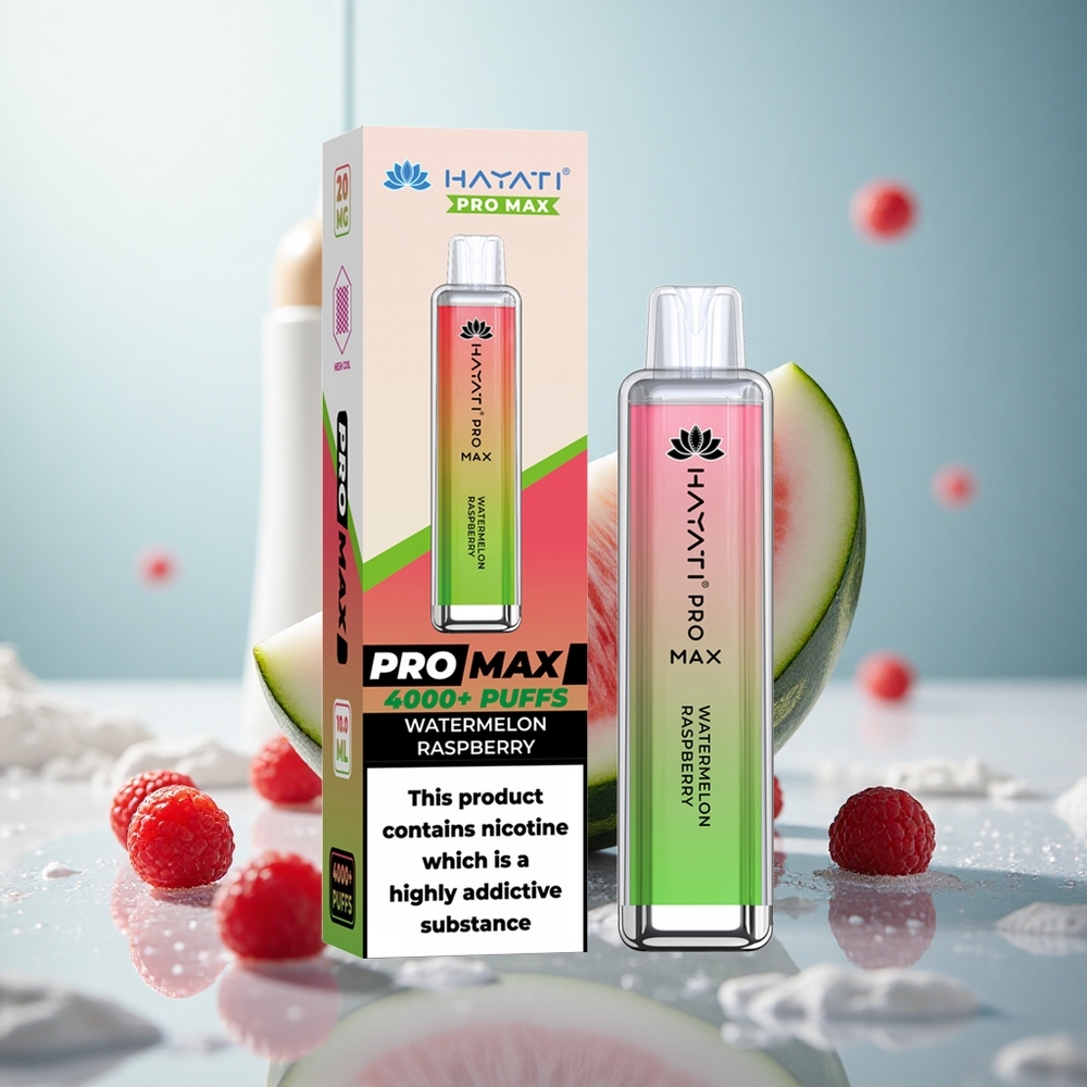 Hayati Pro Max 4000 Wassermelone Himbeere Dual Mesh Coil Rechargebar