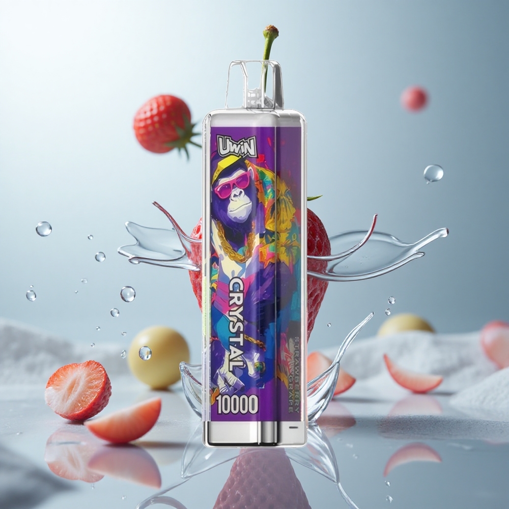 Uwin Crystal 10000 Erdbeer-Traube RGB mit 18ml und 0,8 Ohm Mesh Coil