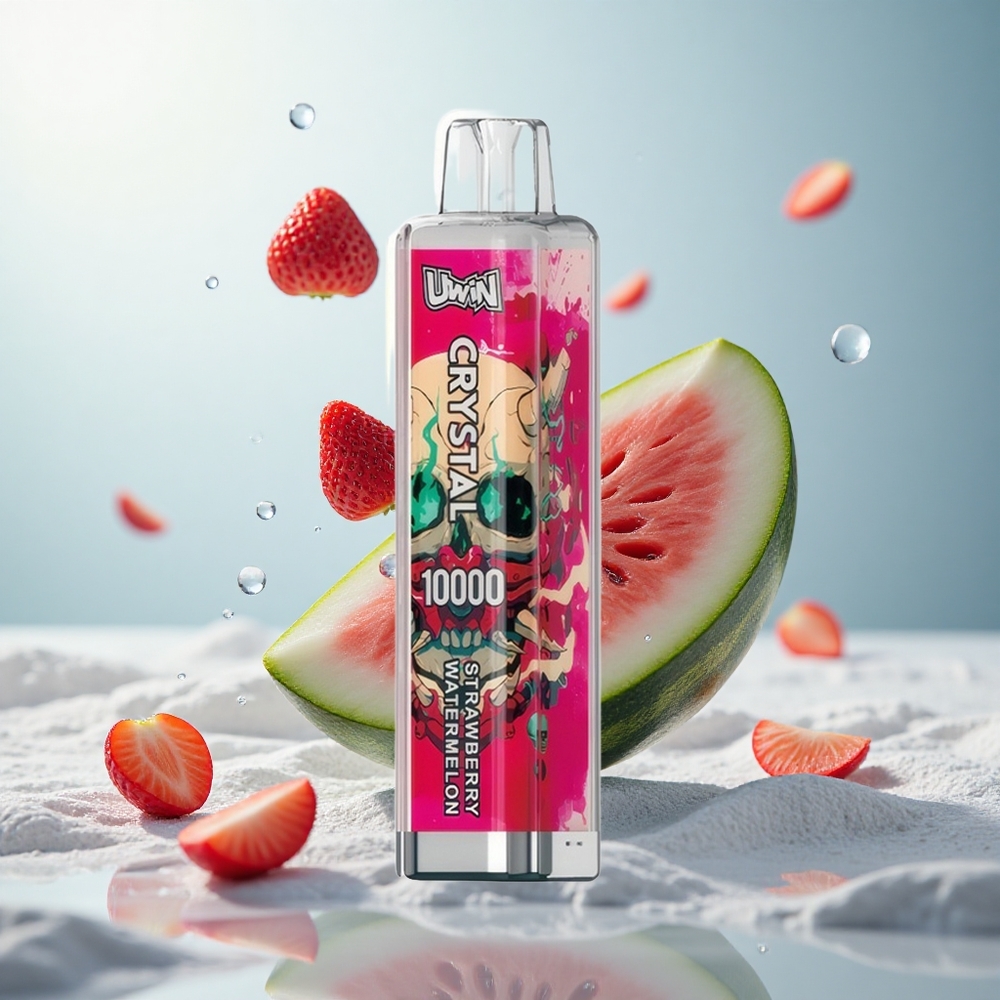 Uwin Crystal 10000 Erdbeer-Wassermelone RGB Licht 0,8 Ohm Mesh Coil Typ-C Schnellladung