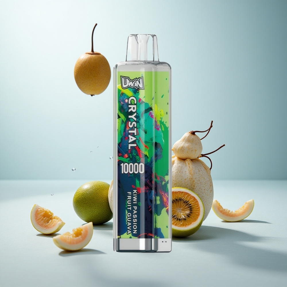 Uwin Crystal 10000 Kiwi Maracuja Guave mit RGB-Beleuchtung und Typ-C-Schnellladung