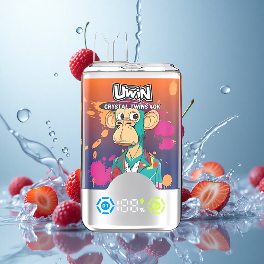 Uwin Crystal Twins 40000 Erdbeere Himbeere Kirsche Herr Blau Zwei Geschmäcker 32ml